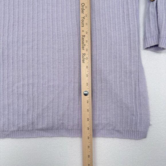 Free People Around the Clock Oversized Ribbed Henley Sweater XS Lavender Lounge - Picture 11 of 11